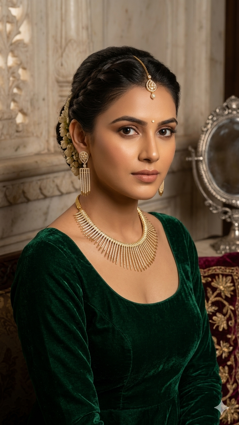 High-Quality Spiked Choker Necklace Set | Cubic Zirconia Fringe Drop Earrings
