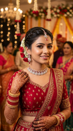 Delicate Ruby-Pink & American Diamond Teardrop Necklace Set with Matching Maang Tikka