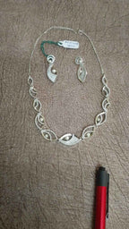 Premium Gold-Silver-Polish AD & Delicate Marquise Necklace Set