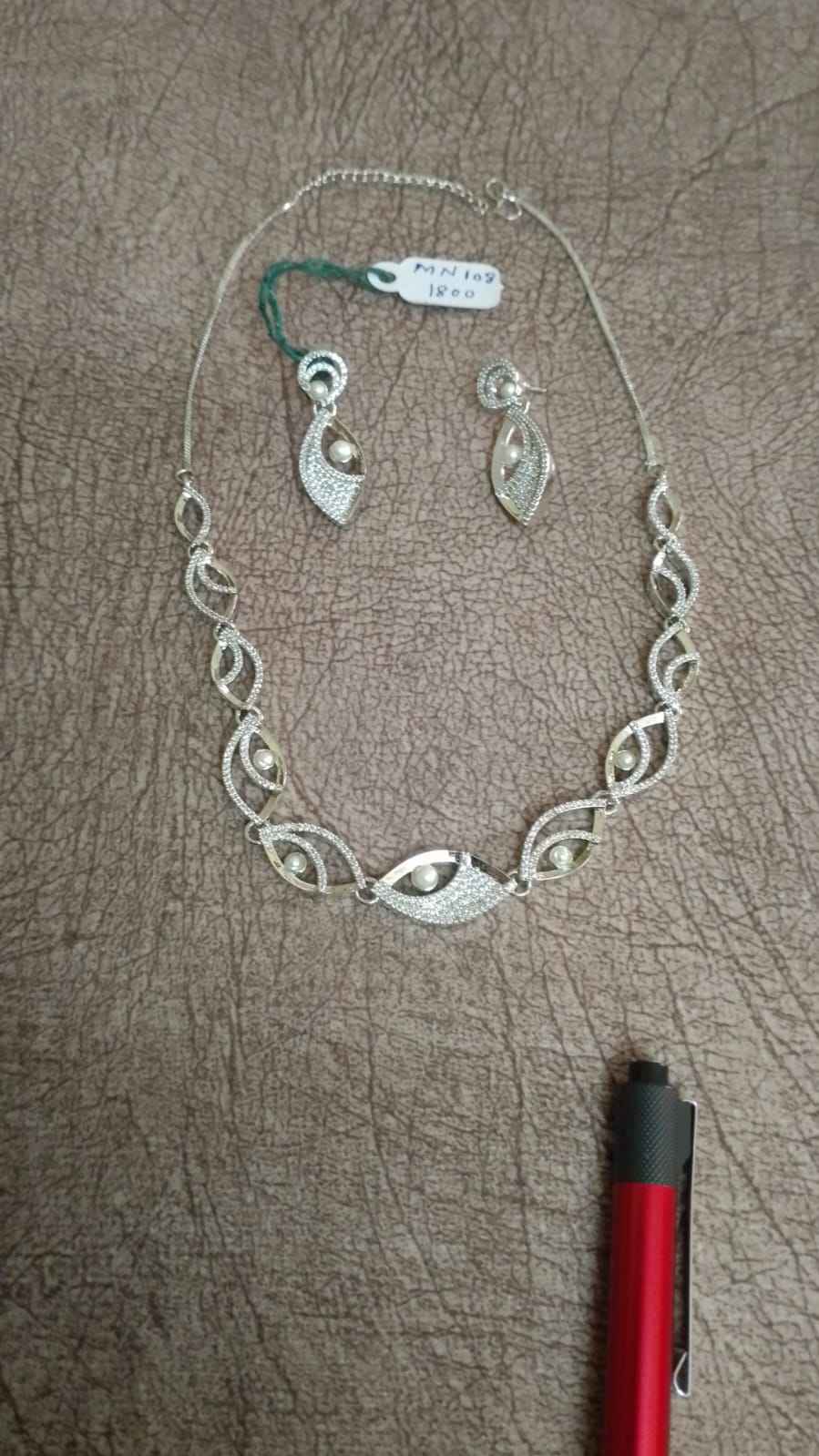 Premium Gold-Silver-Polish AD & Delicate Marquise Necklace Set
