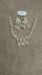 Premium Two-Tone Dual-Layered American Diamond Festive Necklace Set
