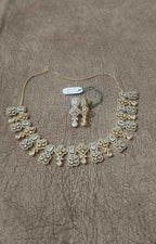 Premium Two-Tone Intricate Geometric Clover Necklace Set