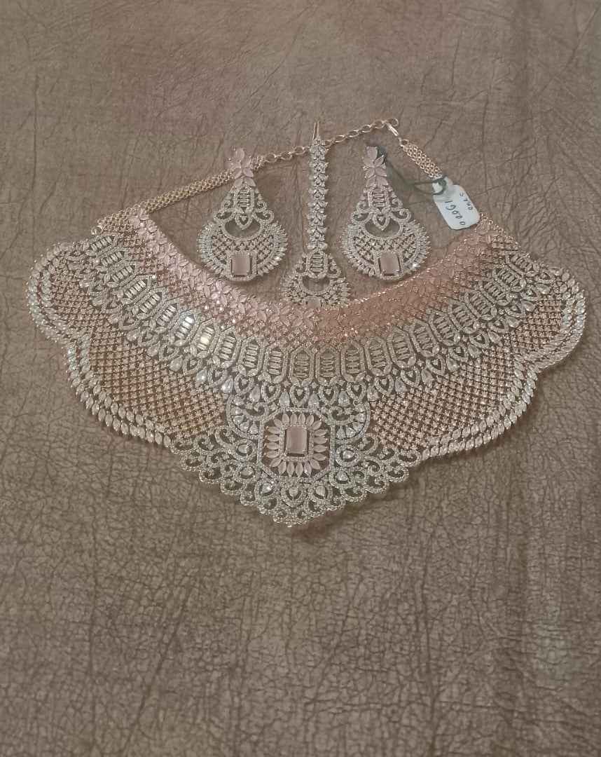 Royal Rose-Gold Finish Statement Choker Set